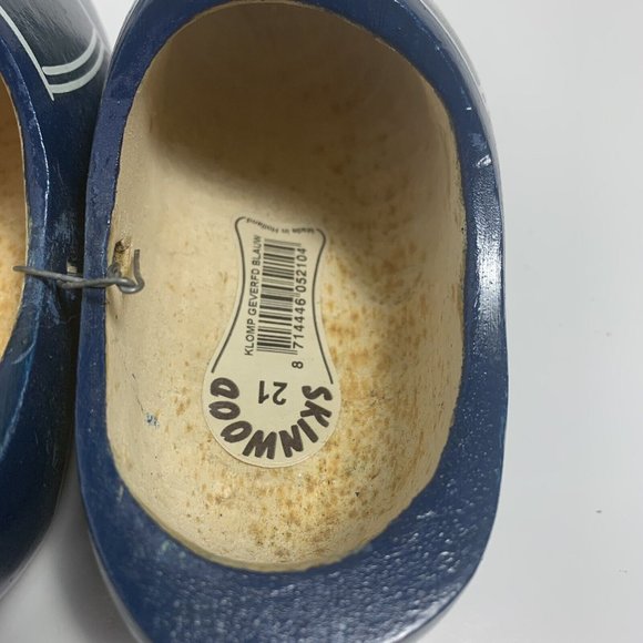 Skinwood Wooden Clogs Kids Size 5.5 Blue Made in Holland - Picture 6 of 10